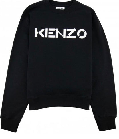KENZO Logo Print Crewneck Sweatshirt Black/white
