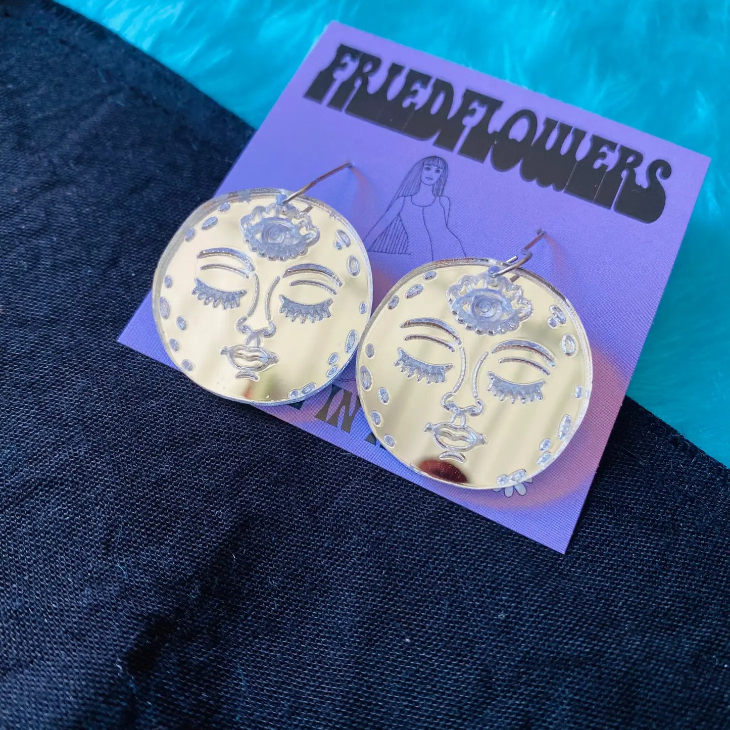 Here Comes the Moon Mirror Earrings
