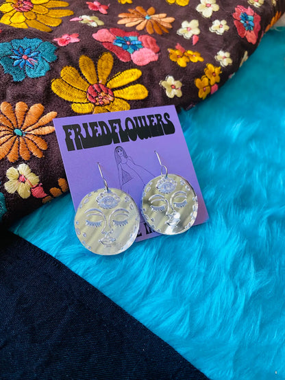Here Comes the Moon Mirror Earrings