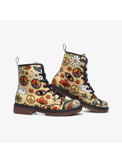 Peace and Love Handcrafted Combat Boots